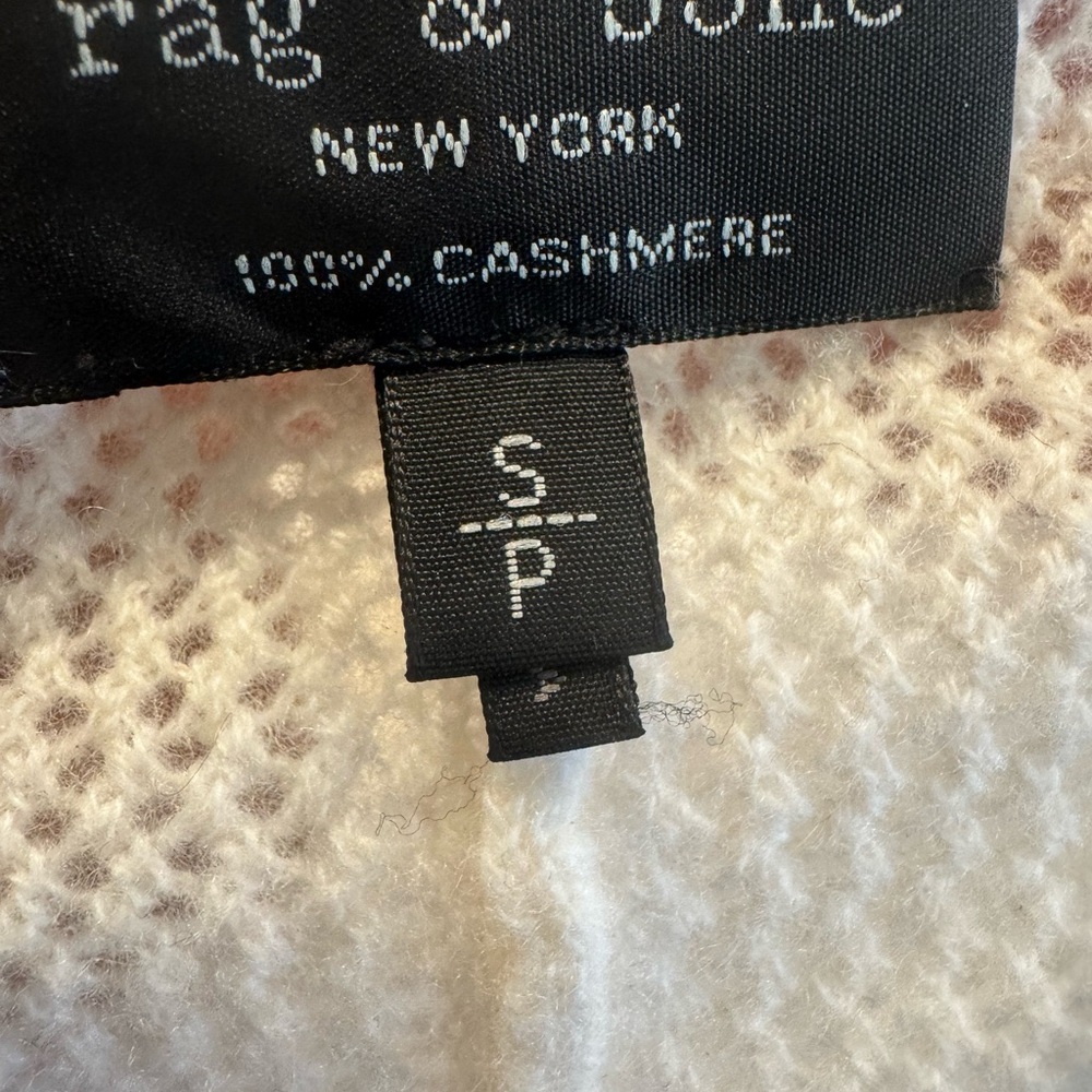 Rag & Bone Elegant Cream V-Neck Women's cashmere Sweater S/P - Picture 5 of 7